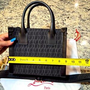 NEW Christian Louboutin By My Side Logo Jacquard Tote Removable Strap